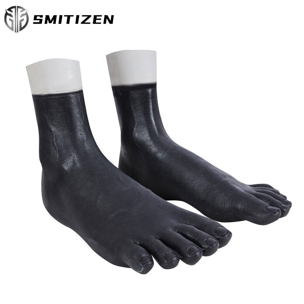 Smitizen Male Human Skin Silicone Black Feet Elastic Sock For Cosplay Costume