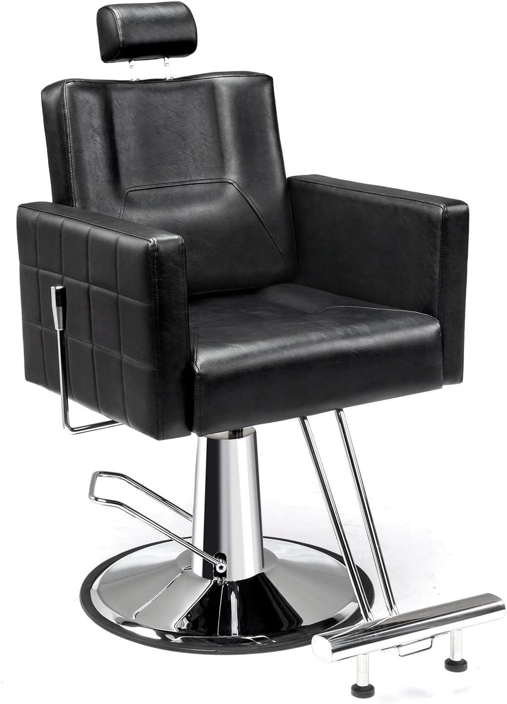 Hair Salon Chair Styling Heavy Duty Hydraulic Pump Reclining Barber Chair, Black