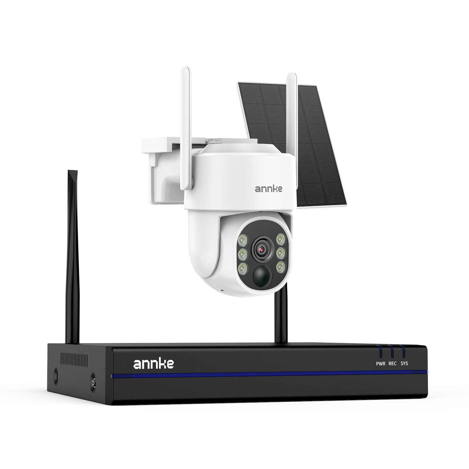 ANNKE 4MP Wireless Solar Battery PT Color Security Camera System Two Way Audio