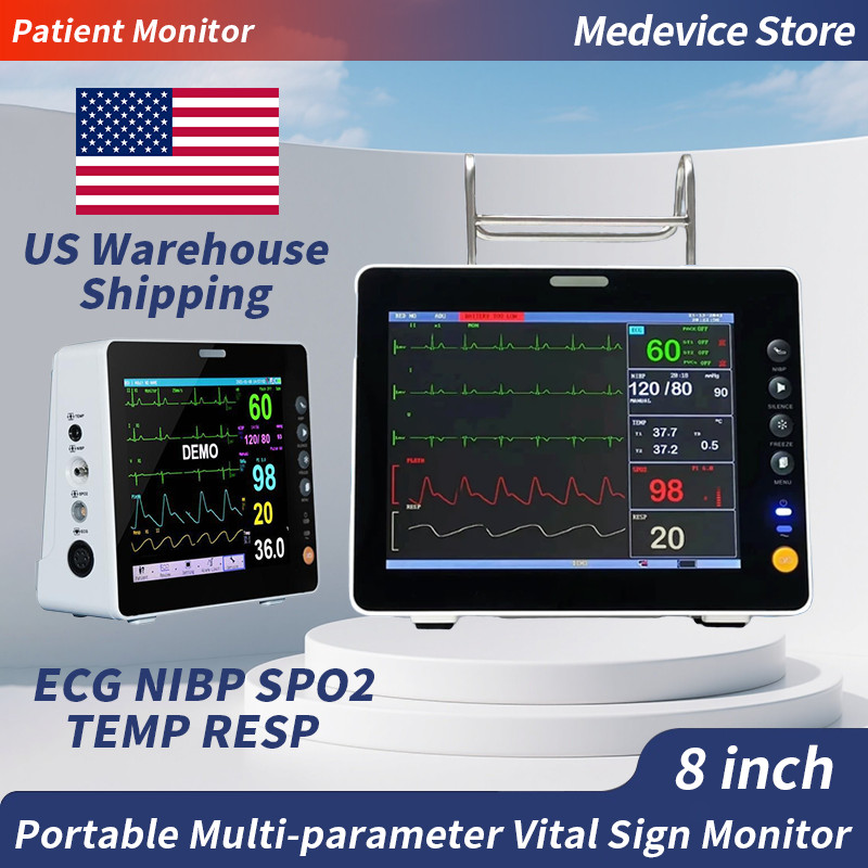 8-inch Screen Multi-parameter Portable Patient Monitor ECG NIBP Spo2 TEMP RESP