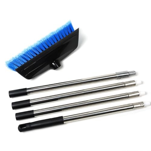 68" Car Wash Brush with Long Handle | Built-in Rubber Squeegee & Rubber Bumper
