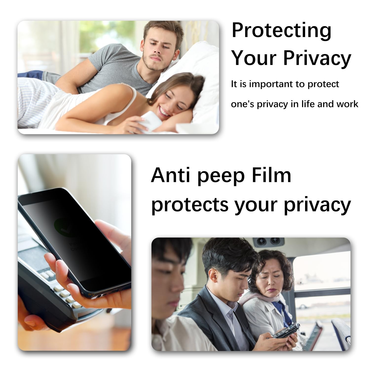 Bencuku (2 Pack) Privacy Screen Protector for iPhone 16 6.1", Black-iPhone 16