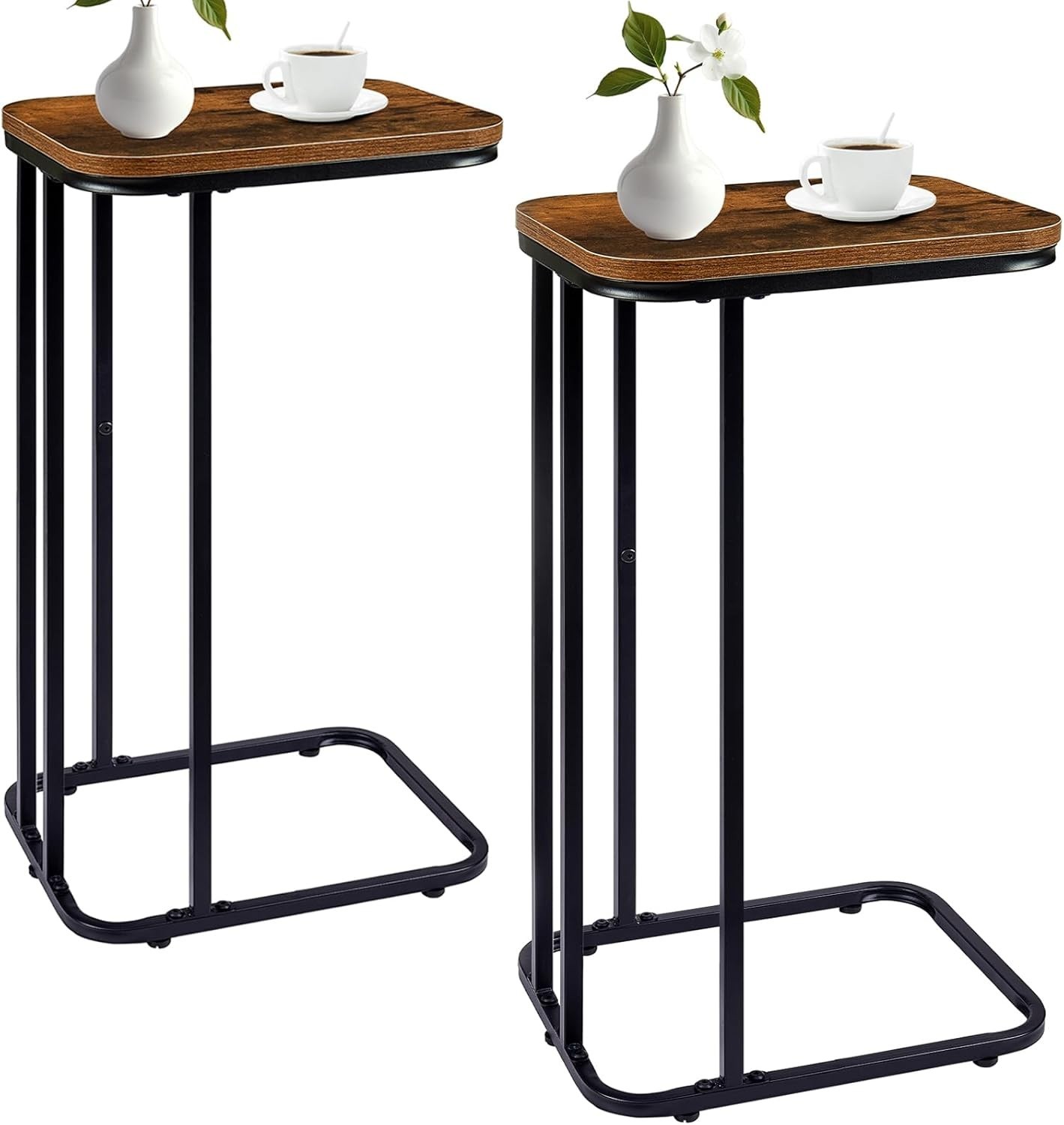 C Shaped End Table 27 Inches High Small Side Table Sofa & Bed Couch Table That