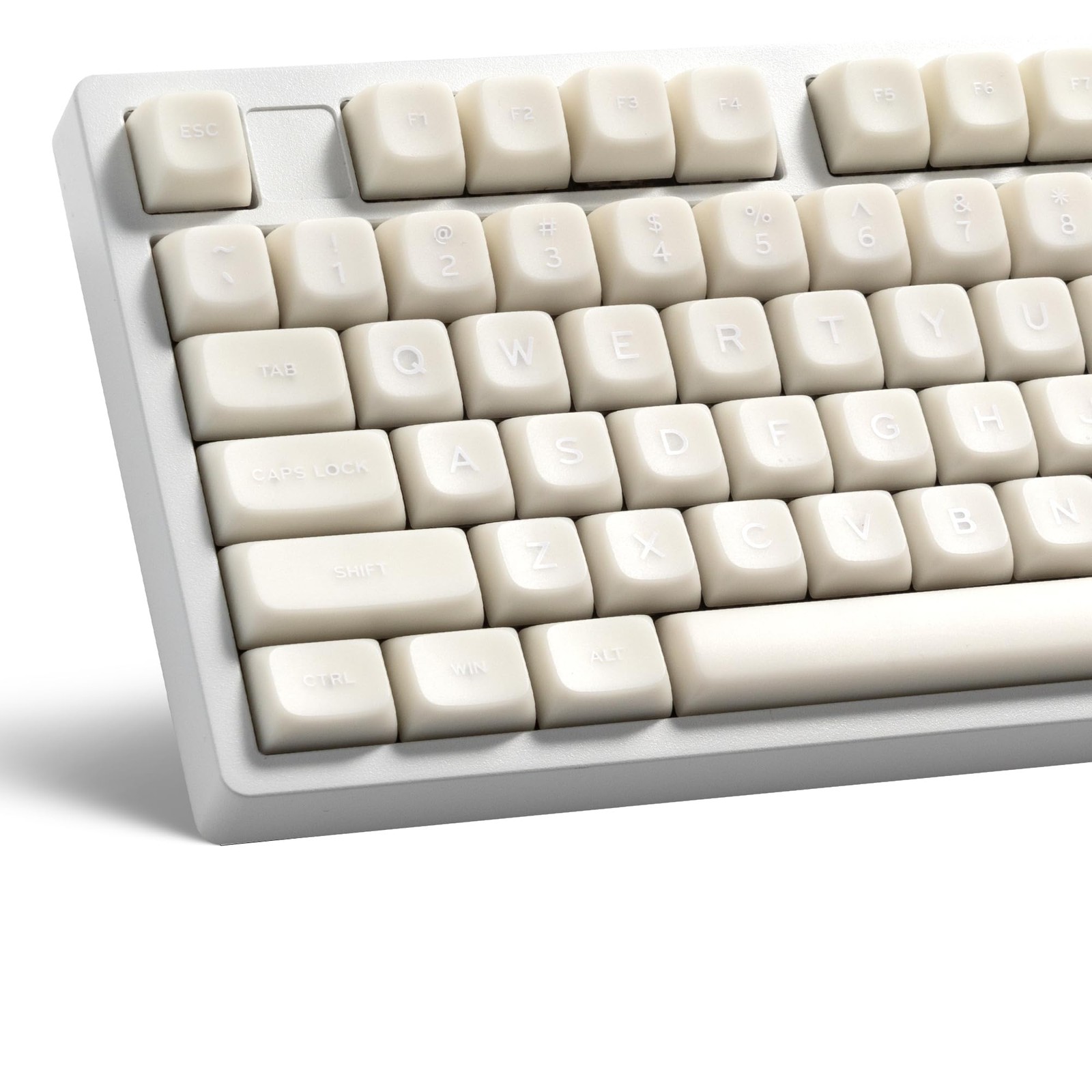 XVX White Jade Keycaps, Double Shot PBT 132 Keys, Translucent