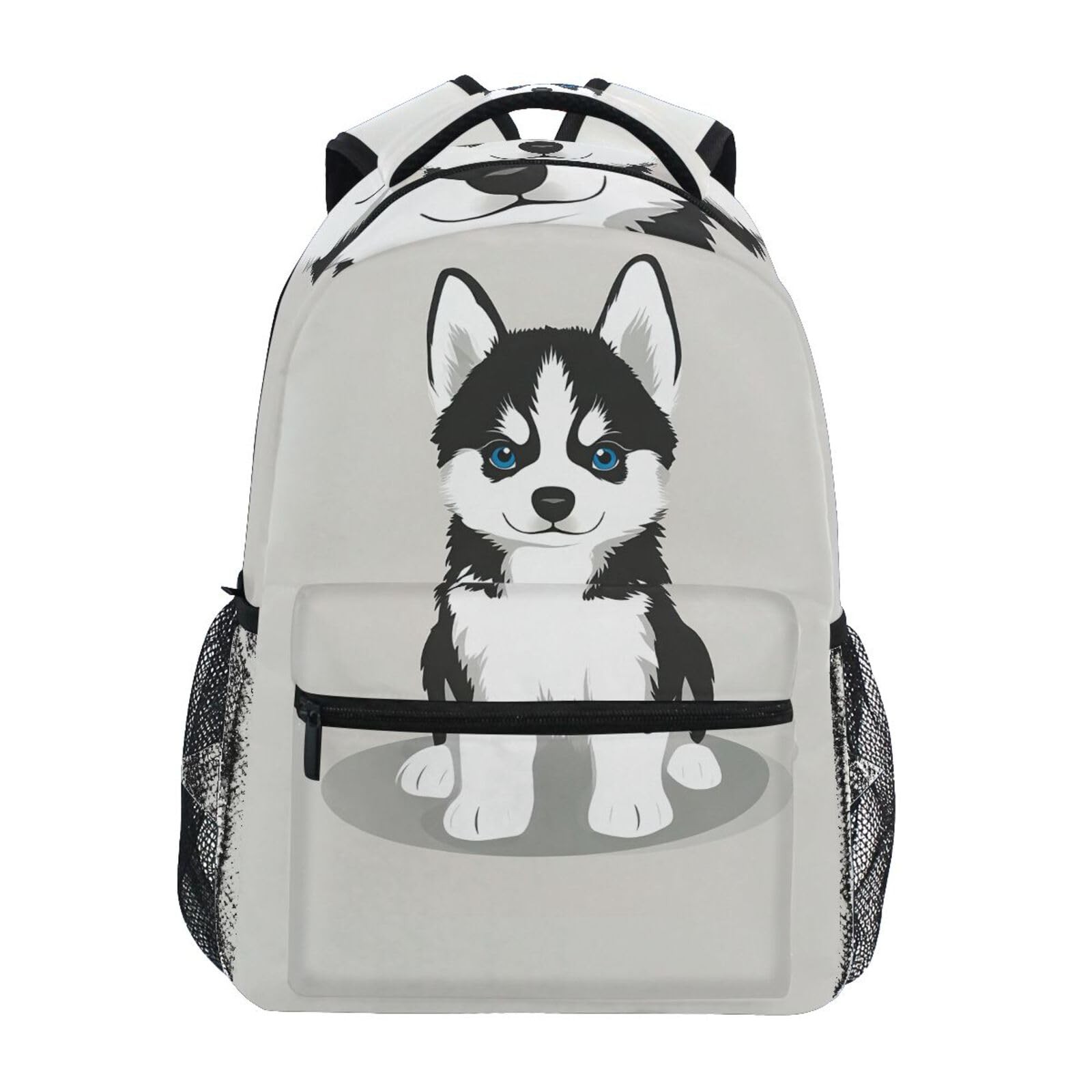 Siberian Husky Puppy Backpack for Men and Women, Cute Dog Design Laptop Bag