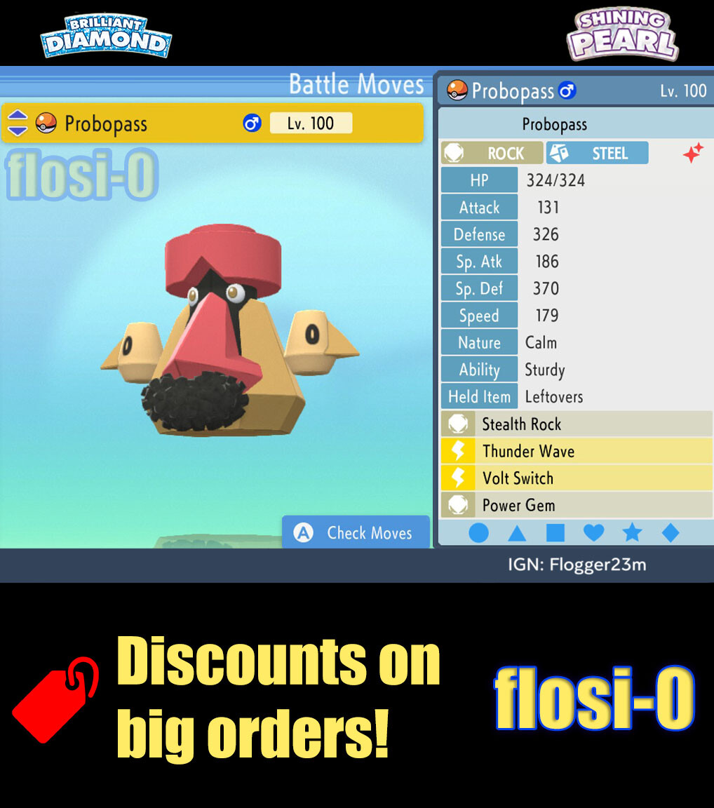 6IV Shiny Probopass Pokemon Brilliant Diamond and Shining Pearl