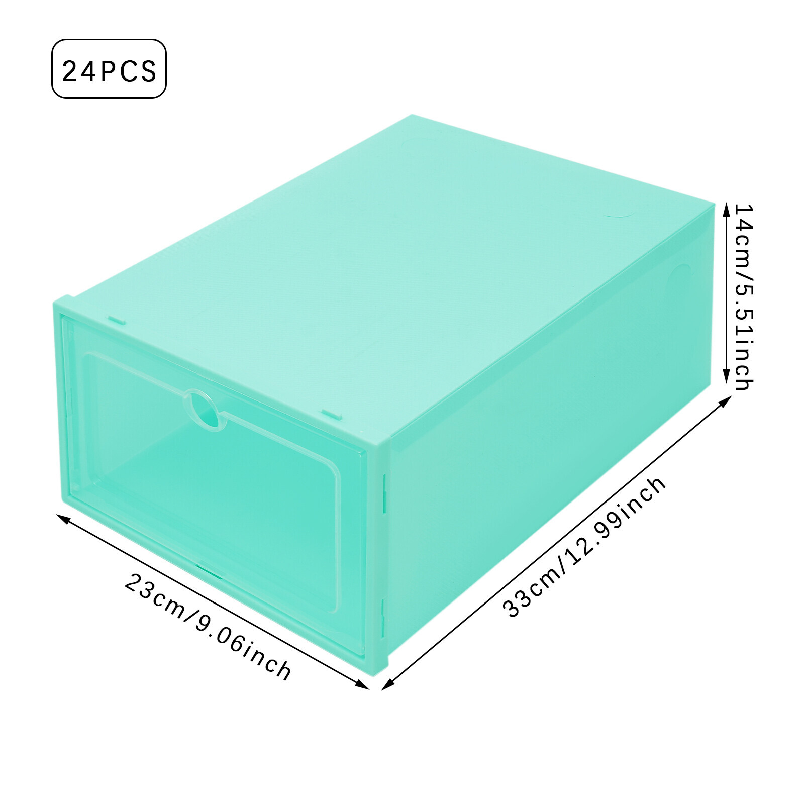 24Pack Foldable Shoe Box Storage Stackable Plastic Sneaker Case Organizer W/Lids