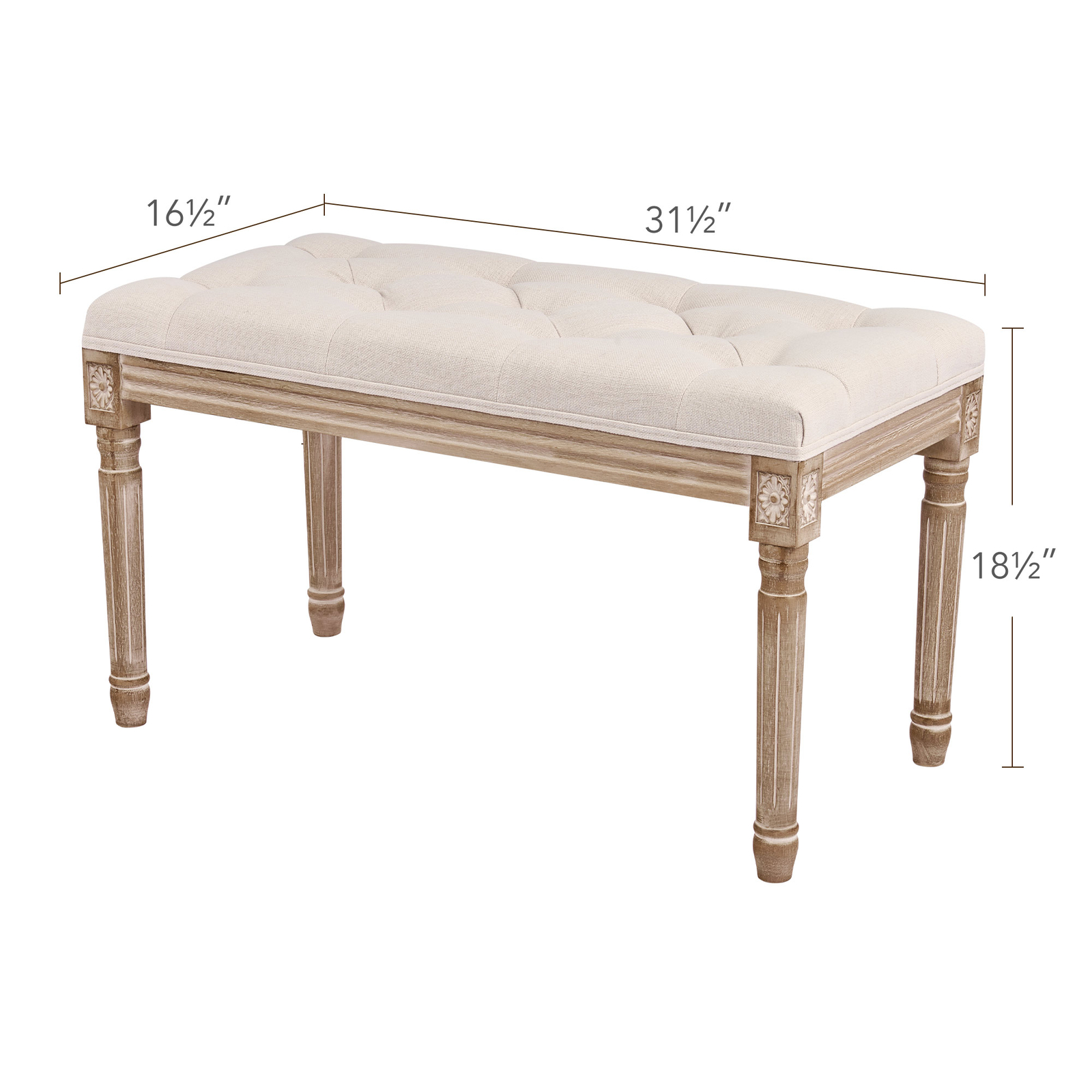 VONLUCE 31inch Modern Table Bench Upholstered Bedroom Benches Footrest Stool