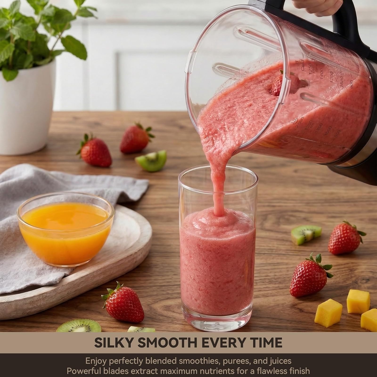 ASTRALSHIP 1500W Professional Blender for Smoothies, 9 Speeds, 14 Programs