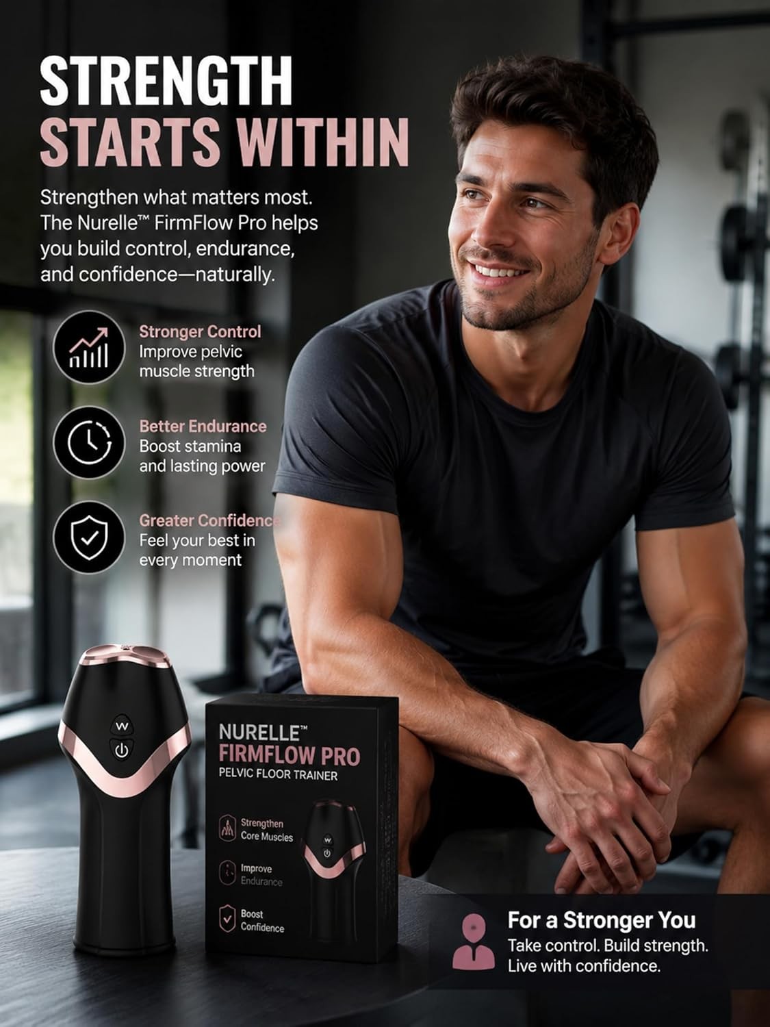 FirmFlow Pro Men's Core Trainer – 12-Mode Private Performance Routine Device