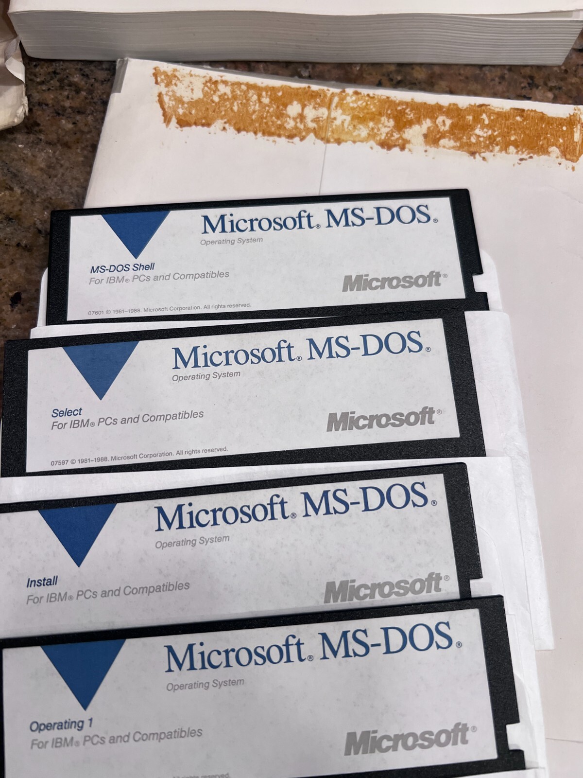 1988 Microsoft 4.01 MS-DOS Operating System (6) 5.25" Floppy Disk Set