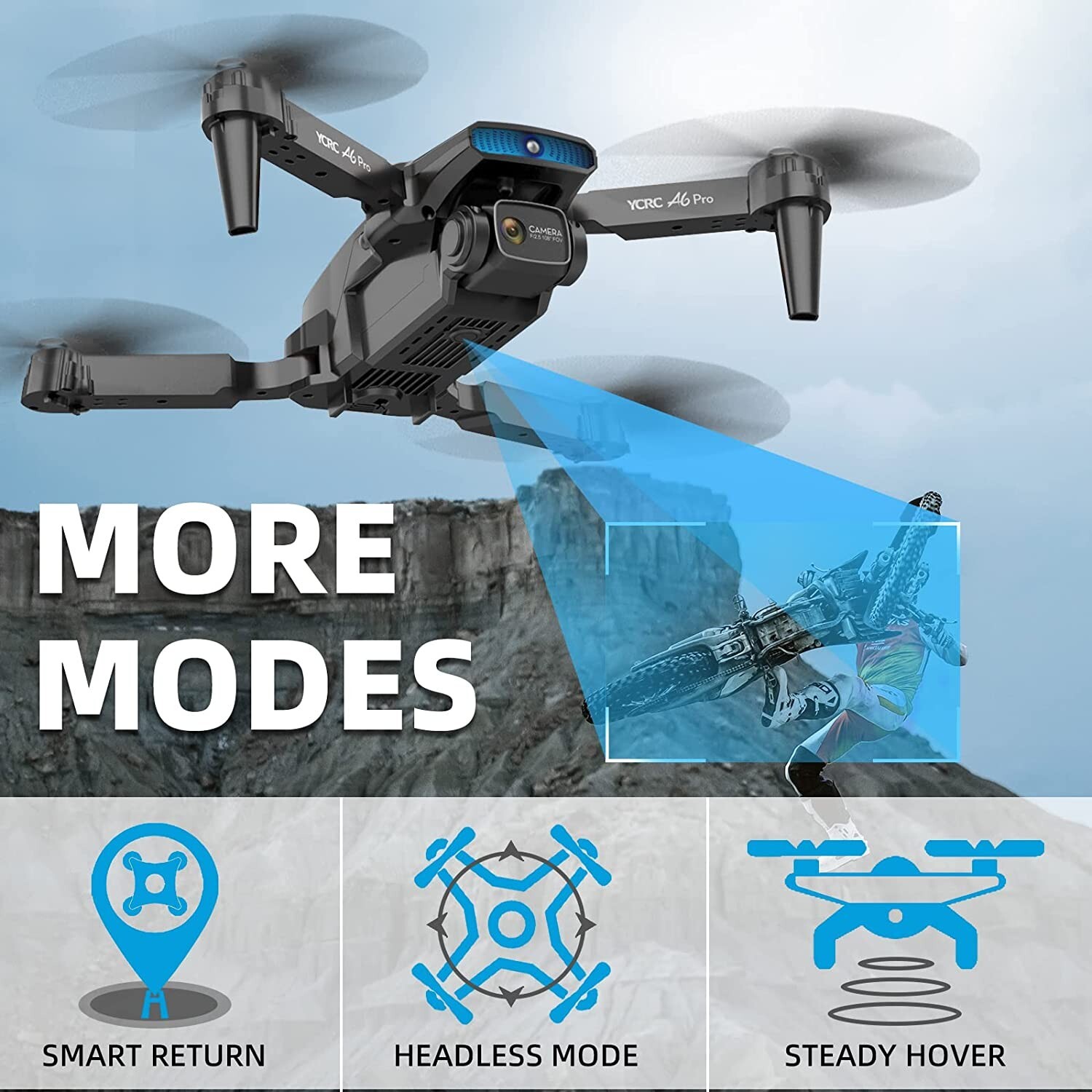 Drone with Camera for Adults Foldable RC Quadcopter with App Control Auto Return