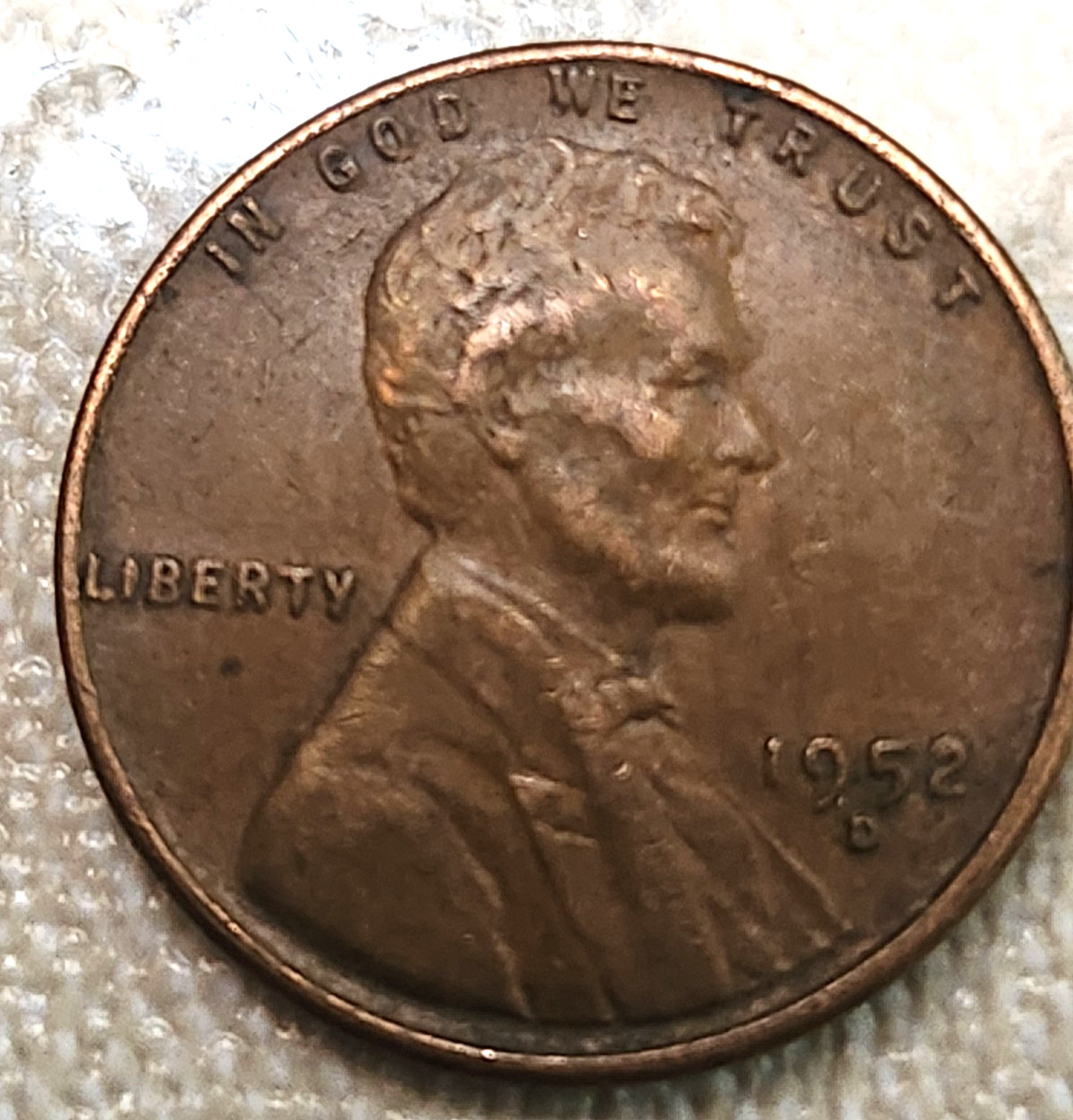 1952 d wheat penny, ERROR ON "L"