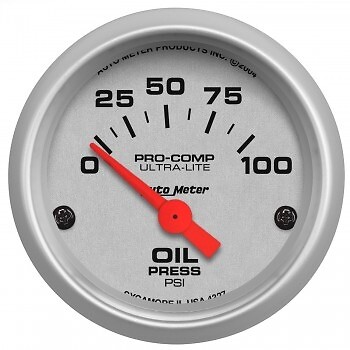 AutoMeter 4327 2-1/16 in. Oil Pressure Gauge, 0-100 PSI, Air-Core, Ultra Lite, S