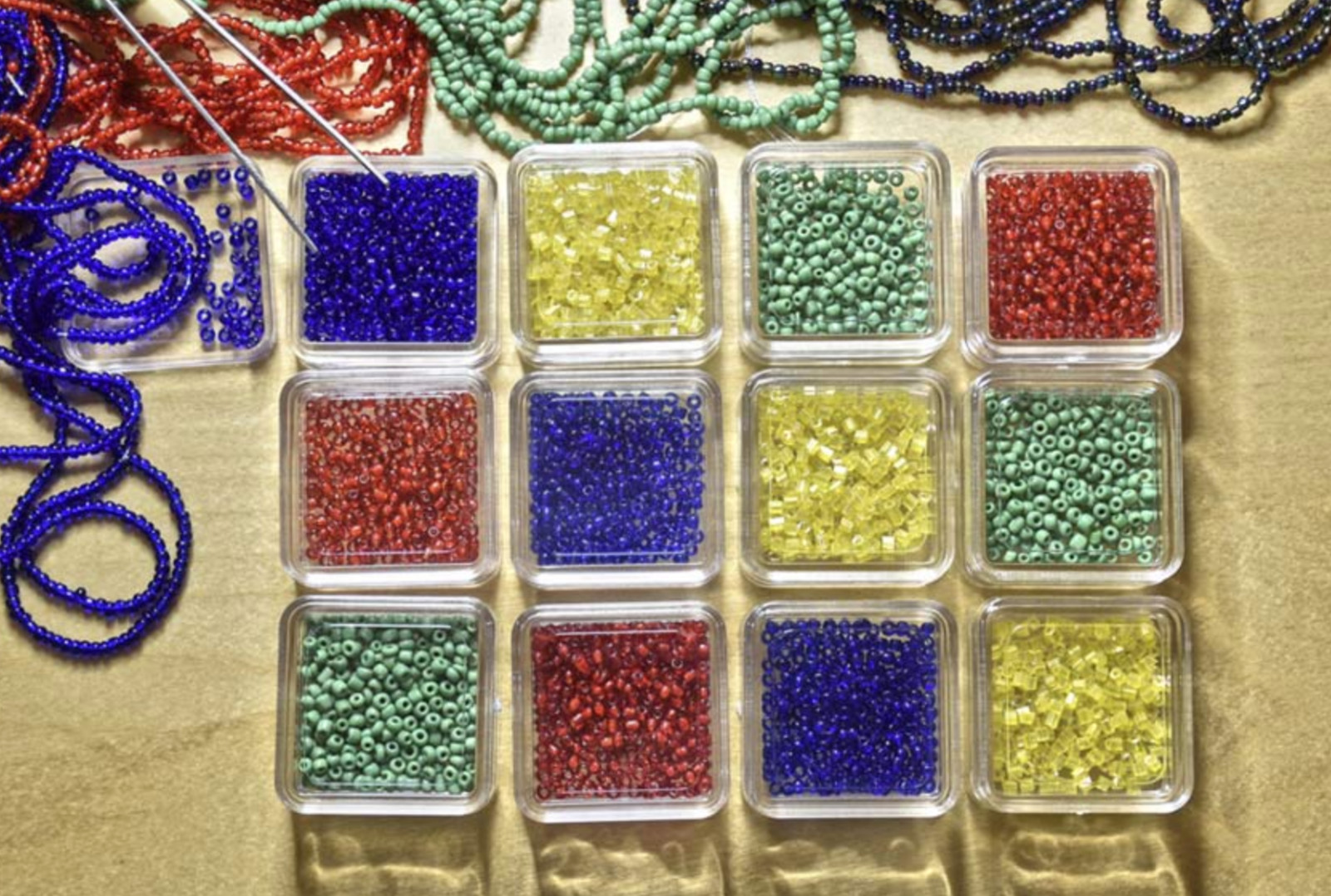 12 Square Storage Jars Bead Beading Jewelry Parts Stackable 1 5/16" x 11/16" NEW