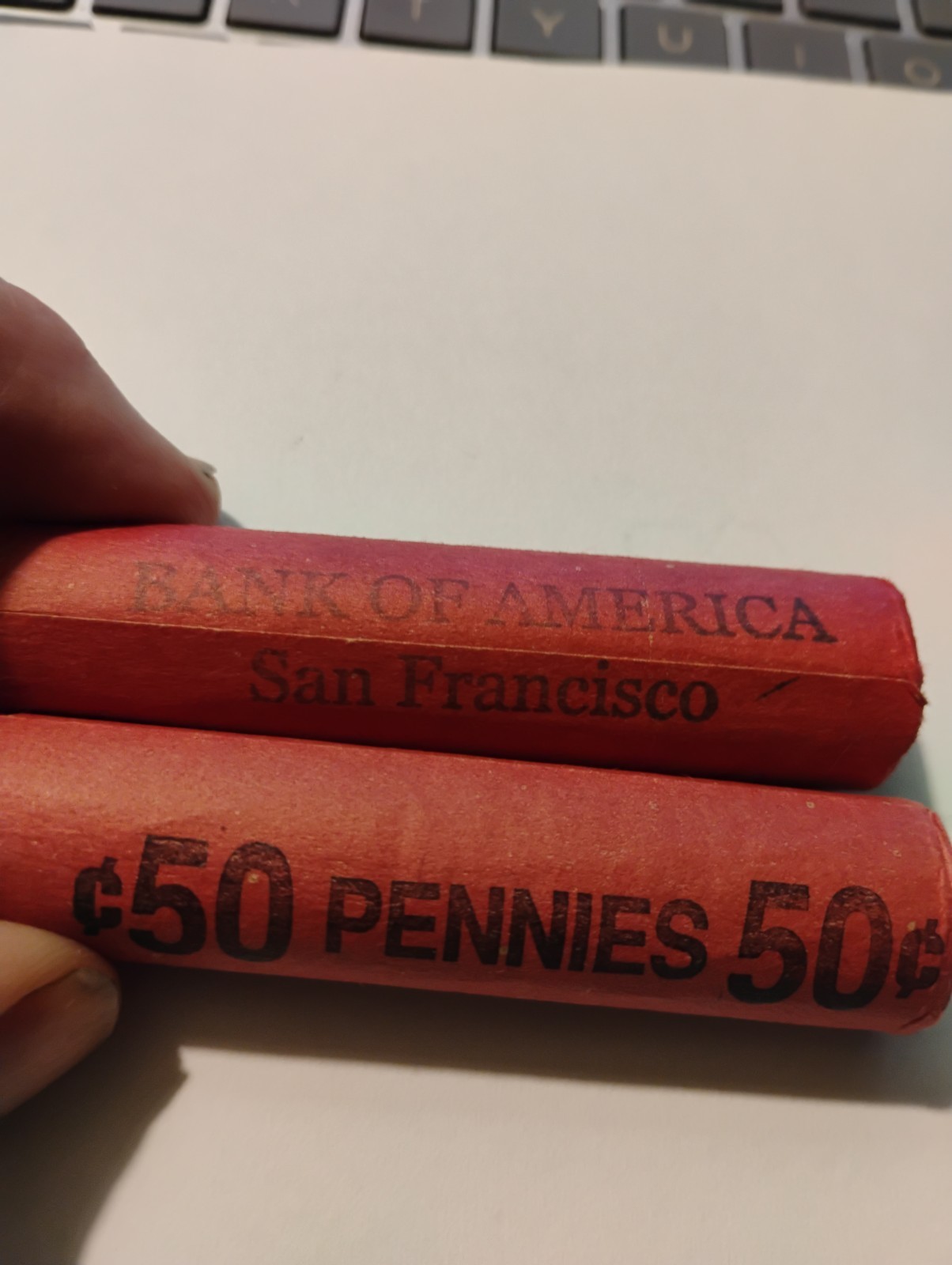 1972S penny roll of 50 coins bank of America San Francisco