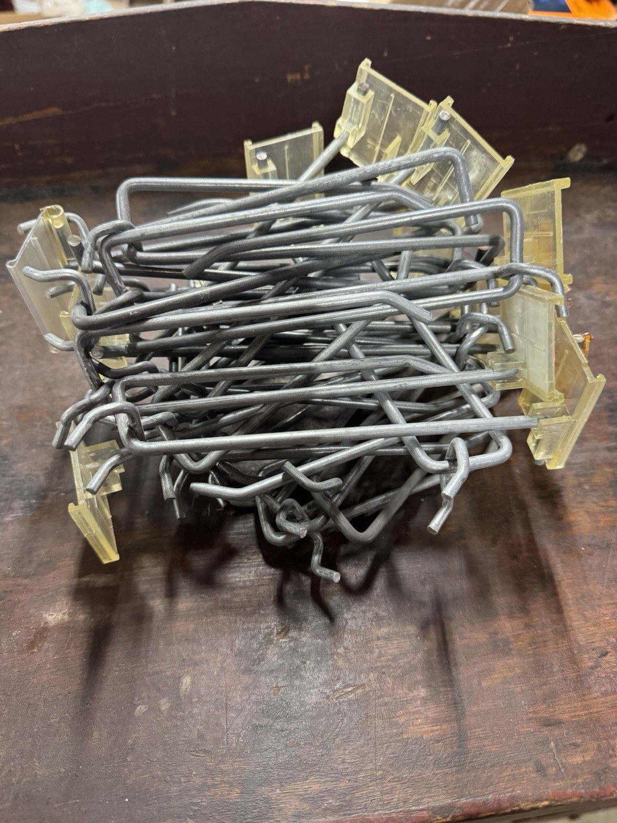 Lot Of 25 Heavy Duty 3/8” Double Arm Peg Board Hooks 6” Long