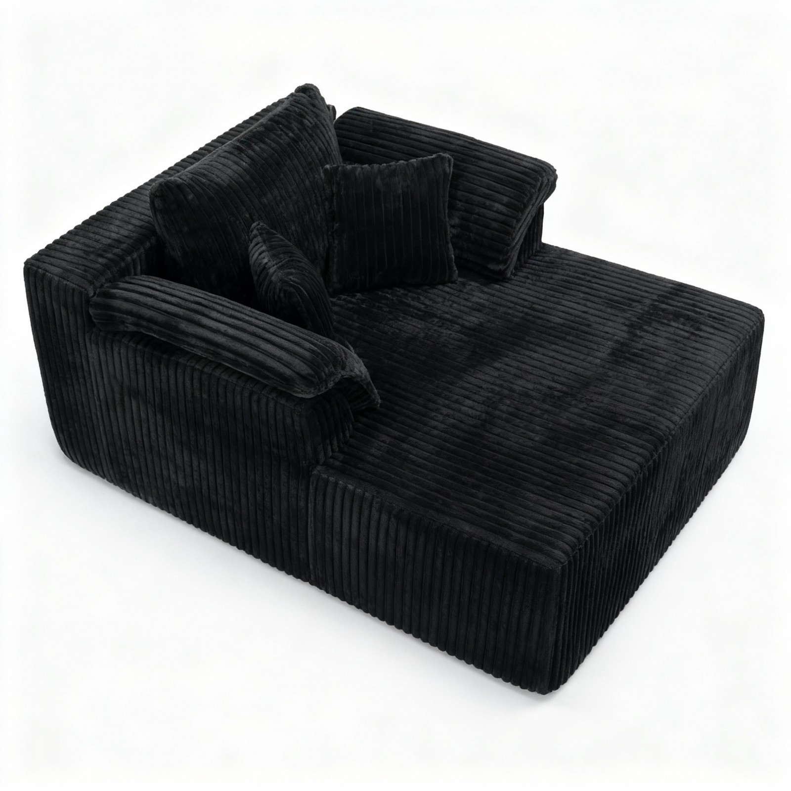 60 Inch Chaise Lounge Chair Indoor, Oversized Corduroy Upholstered Boneless So