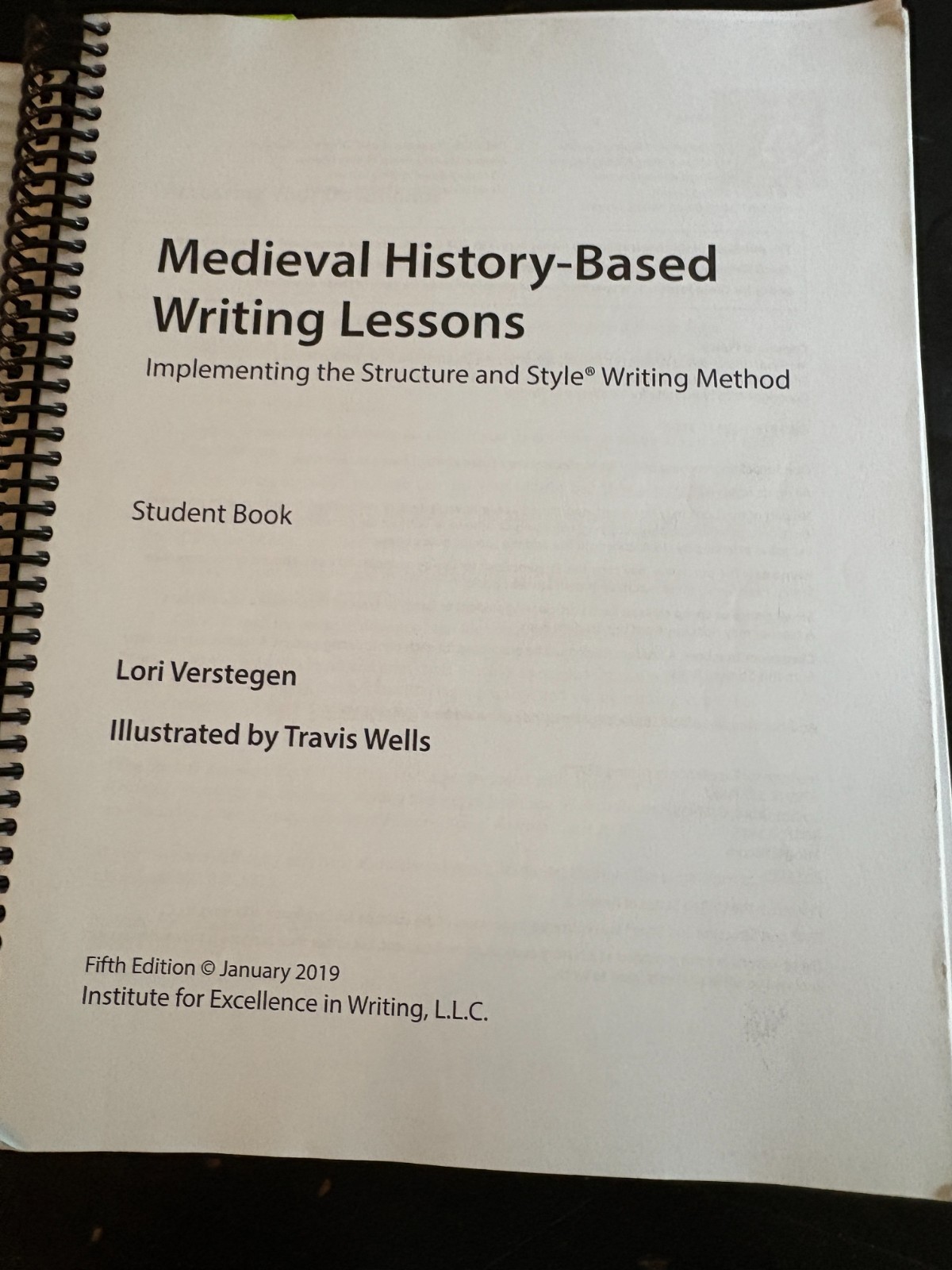 IEW Medieval History-Based Writing Lessons Student Book 5th Edtiion