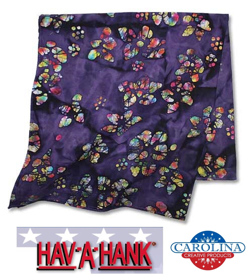 Hav-A-Hank BATIK PURPLE TIE DYE BANDANA Head Neck Wrap Face Mask Scarf Scarves