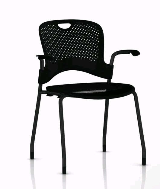 Herman Miller Caper Side Chair black seat & back stackable Mesh Seat Glides