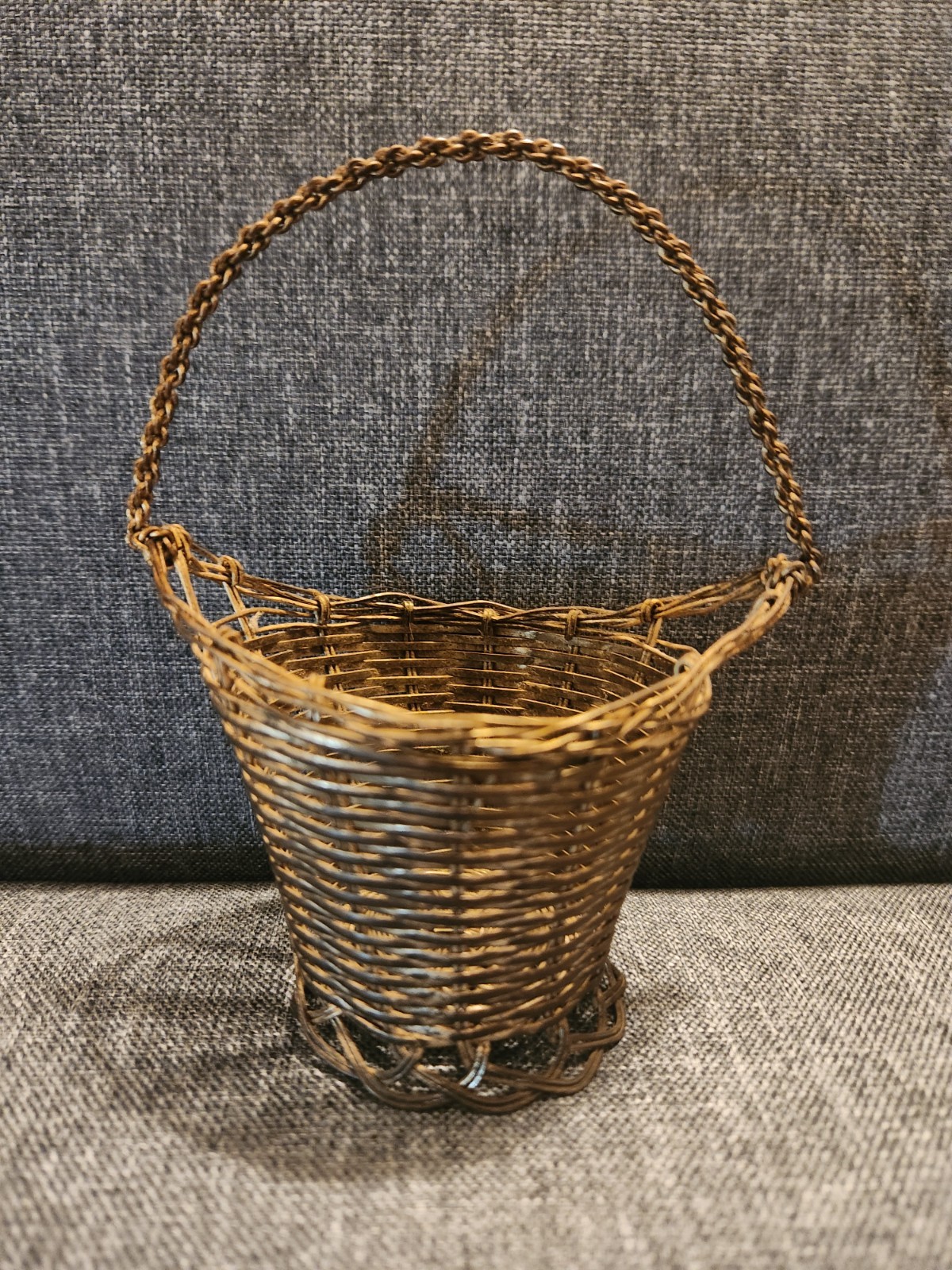 Vintage Silver-Plated wire woven basket, Avon President's Club