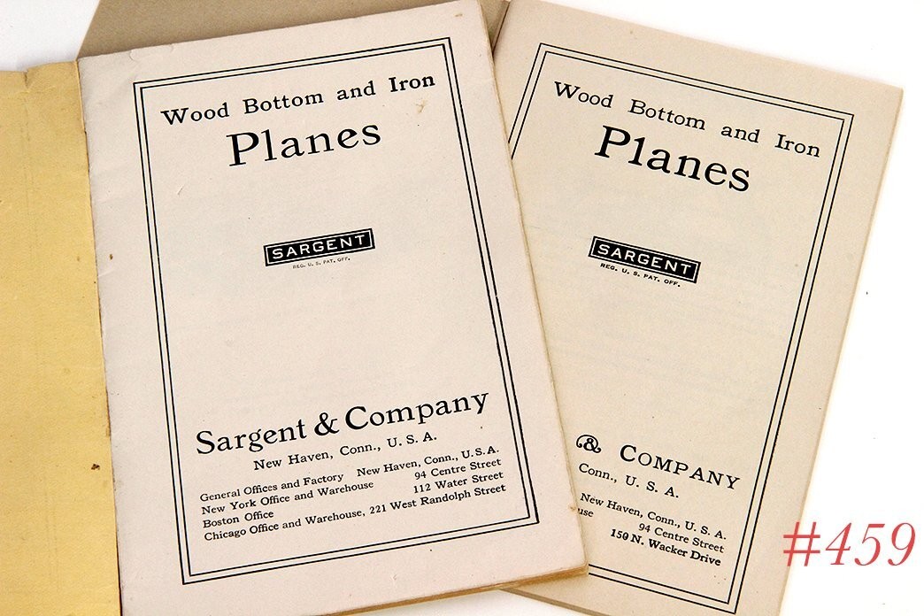 nice shape two ORIGINAL SARGENT TOOLS PLANE catalogs parts lists