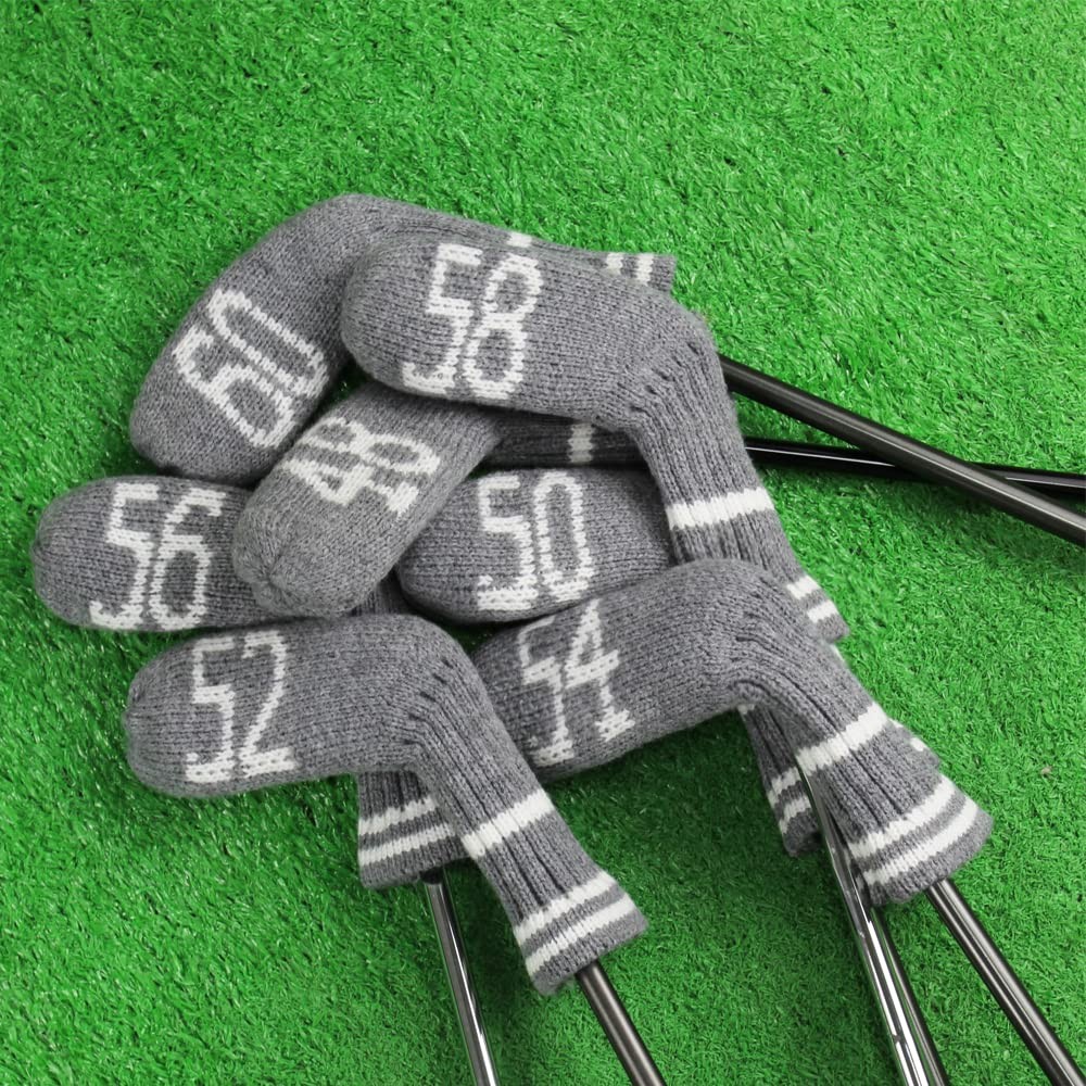 Scott Edward Pros Knitted Wedge Golf Iron 7Pcs Covers, 7PCS Gray