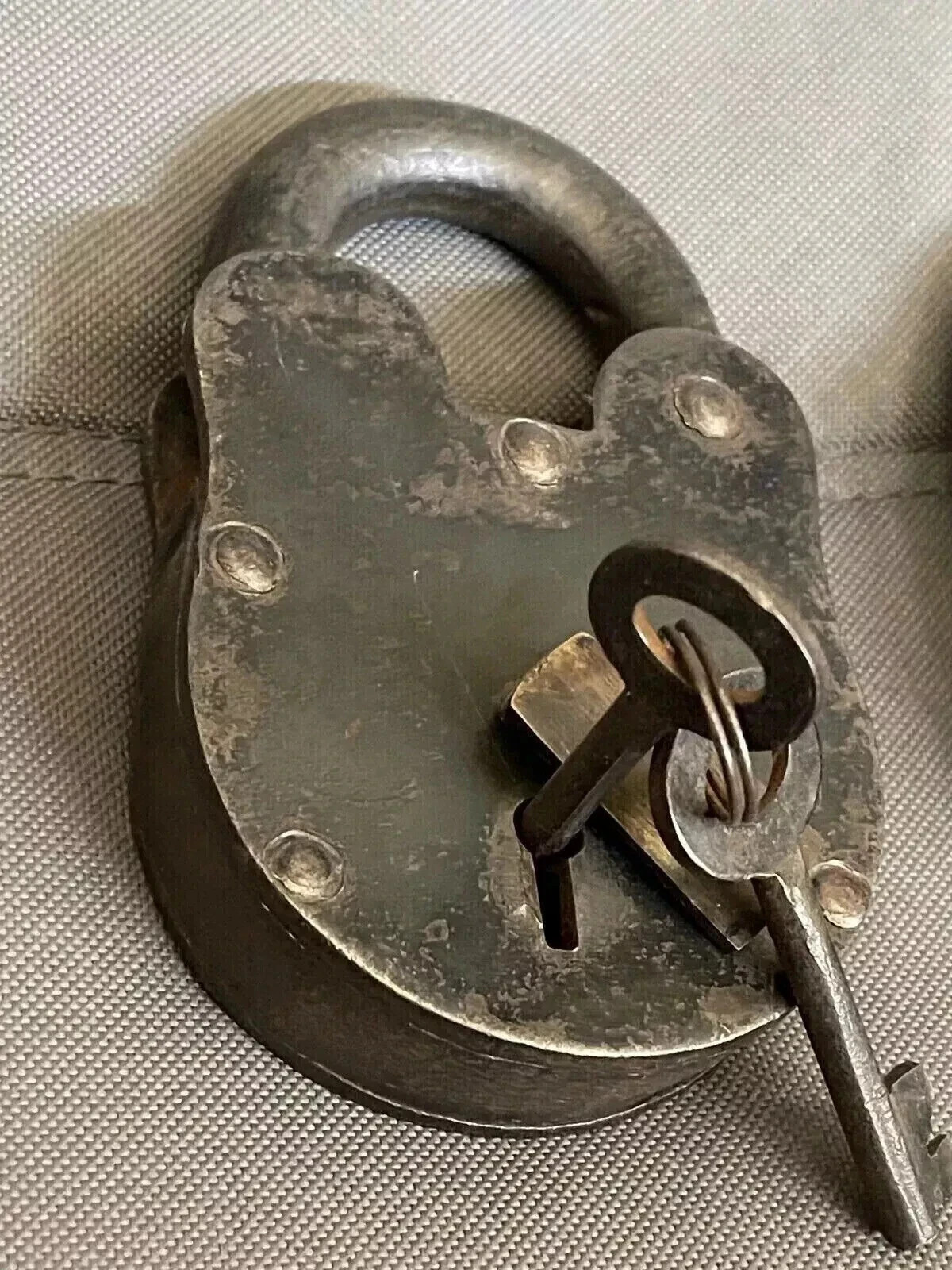 Antique 5'' Padlock Lock and 2 Key Old Vintage Antique 1800s Style Antique lock