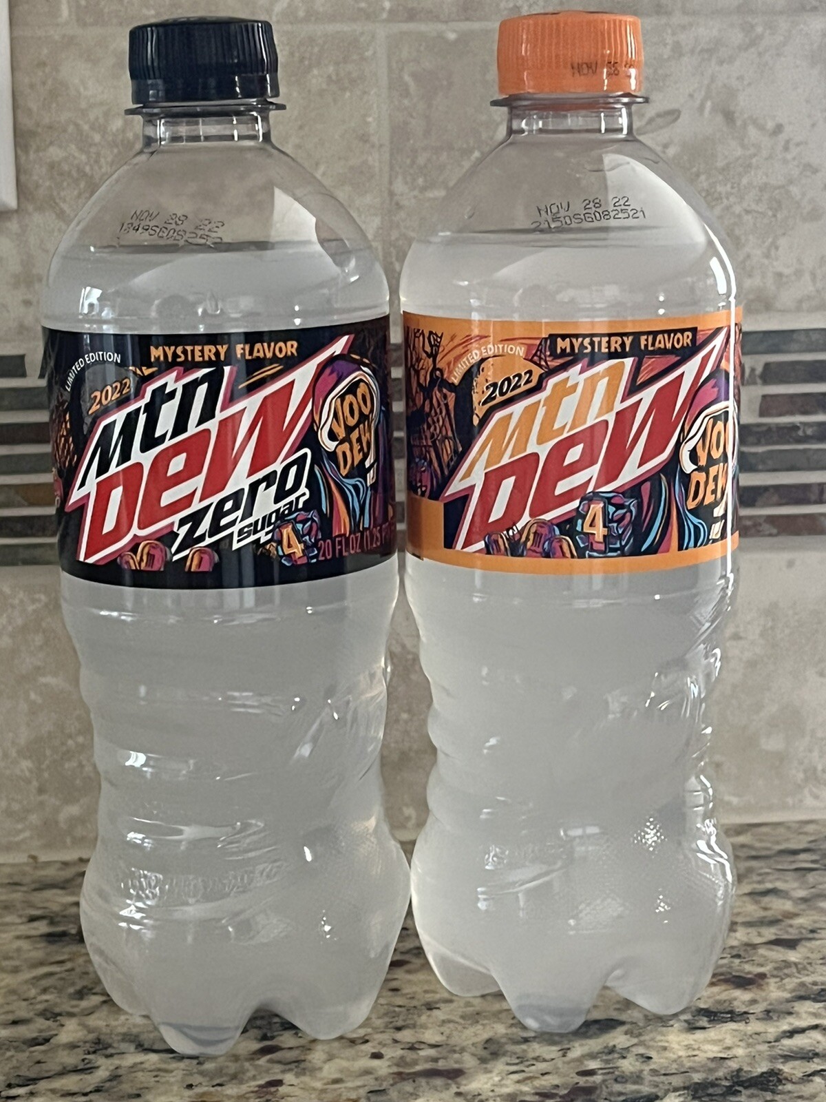 2022 Mountain Dew Voodew Voo Dew Mtn Dew Full Limited Edition 20oz Bottles x2
