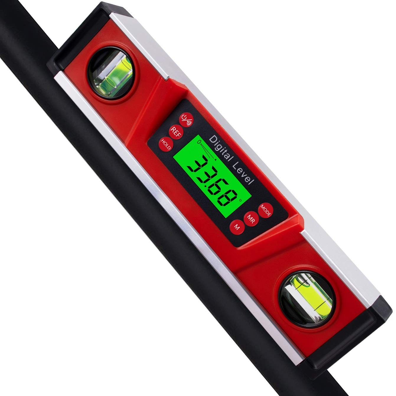 Digital Level and Protractor, 10 Inch IP54 Protected Electronic Bubble Red