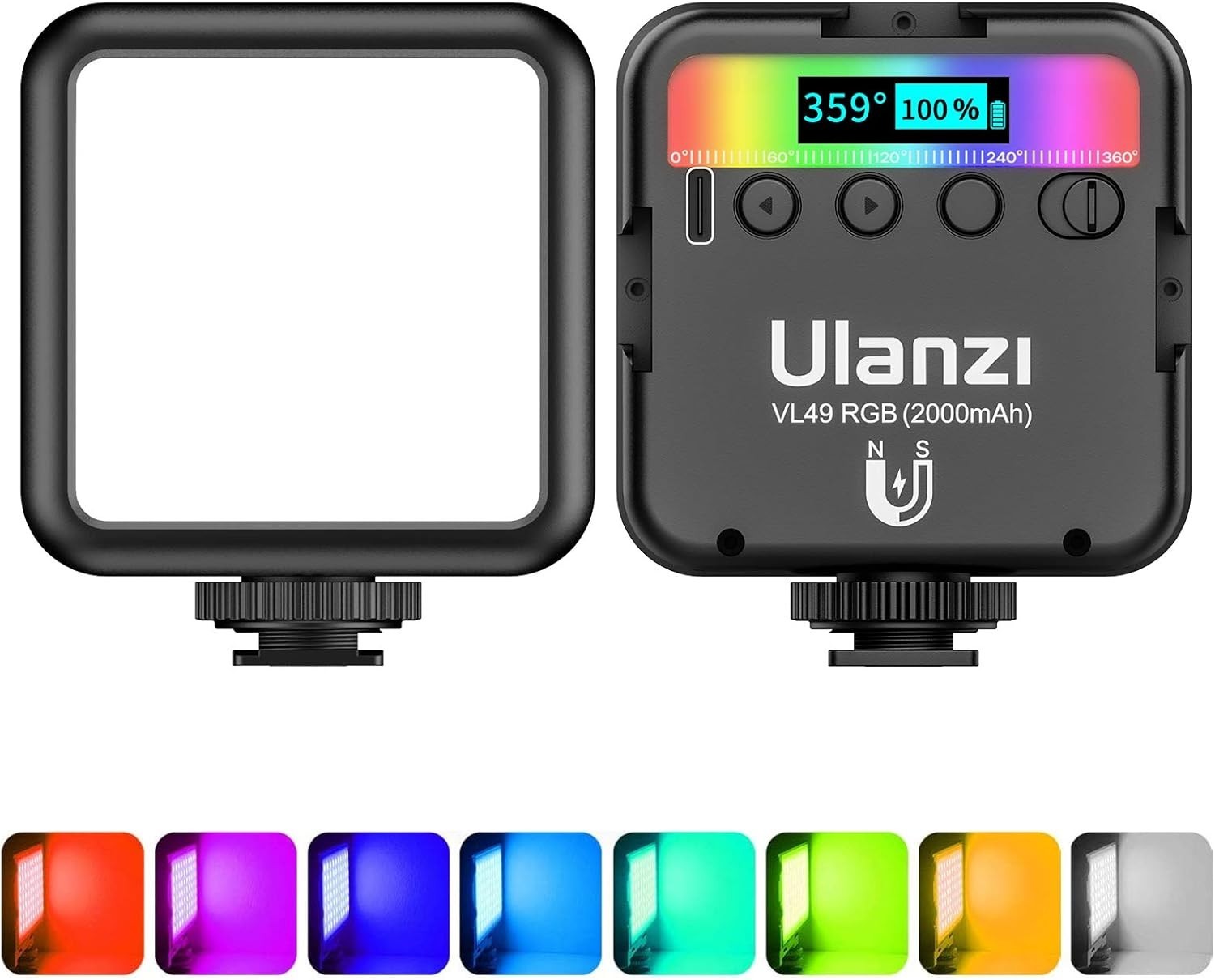 Portable RGB LED Video Light 360° Full Color