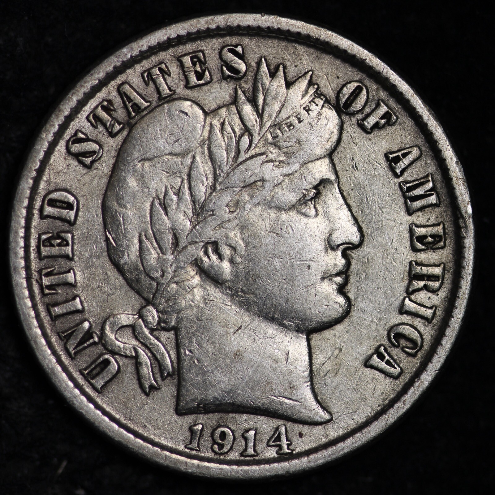 1914-D Barber Silver Dime CHOICE AU FREE SHIPPING W66 KCF