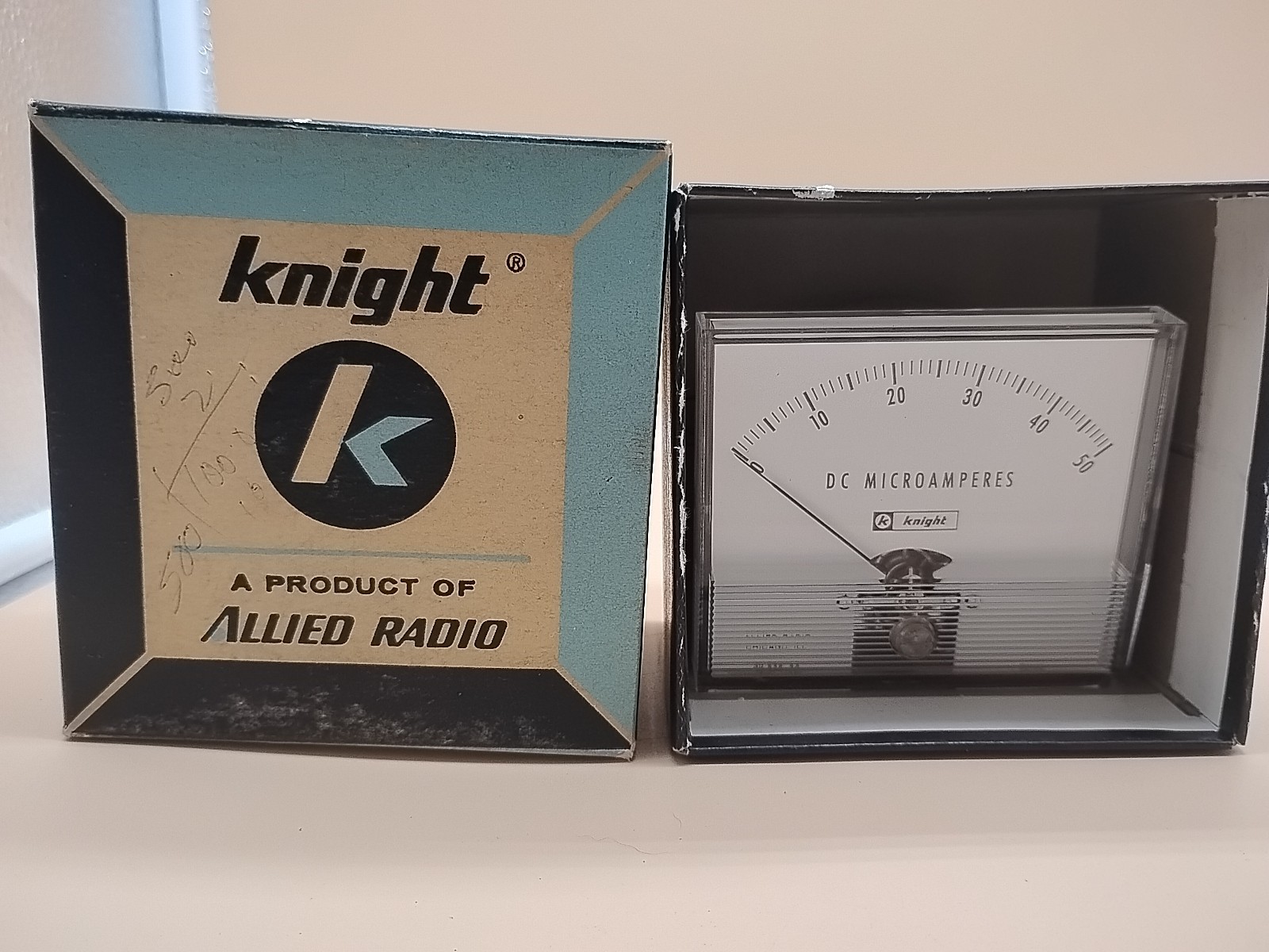 Knight DC 0-50 Microamperes Panel Meter Gauge