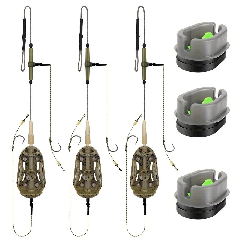 Pre-tied Carp Fishing Hair Rigs Method Feeder with Double Hook  Fishing Hair Rig