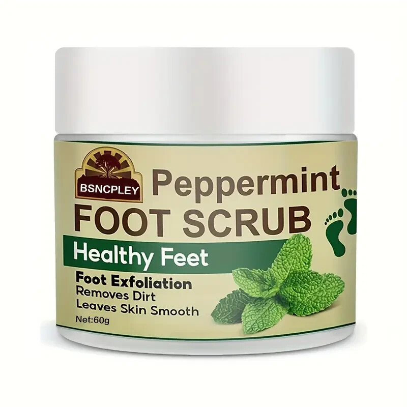 BSNCpley Peppermint Foot Scrub for Healthy Feet, 60g - Exfoliates, Removes Dirt