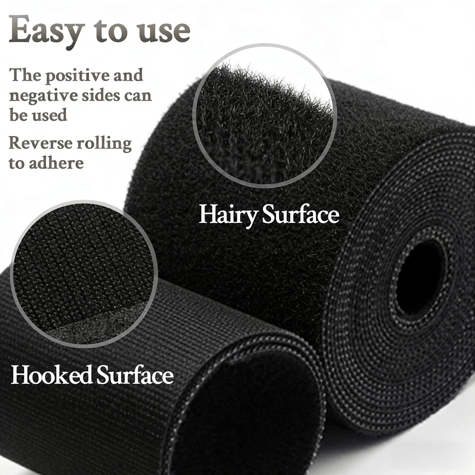 Hook and Loop Cable Ties Electrical 32FT Reusable Fastening Tape DoubleSided ...