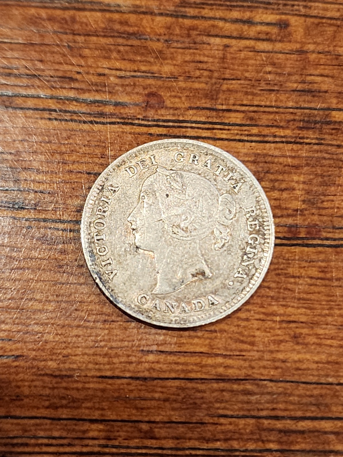 1896 Canada 5 Cents Silver Coin