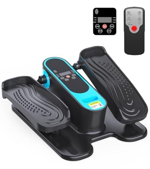 2025 New Under Desk Elliptical Machine,Portable Seated Pedal Exercise Blue
