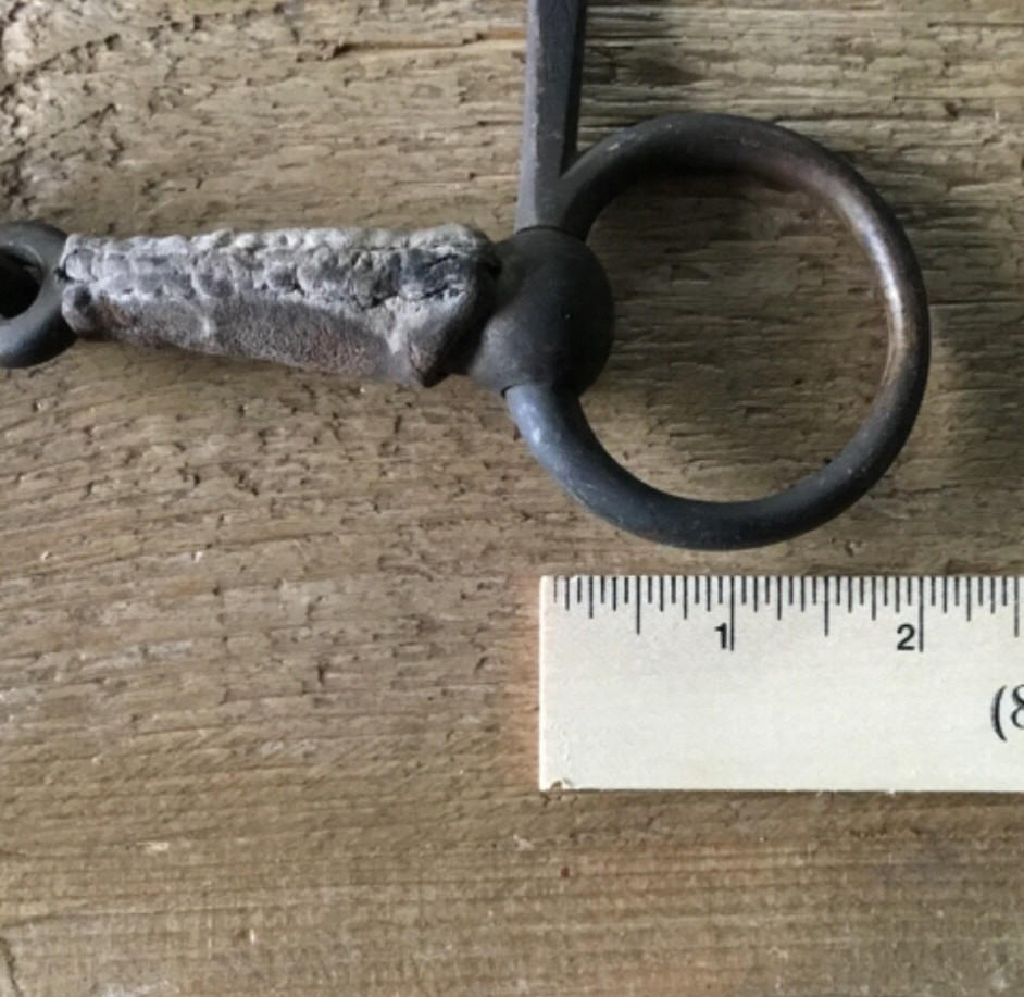 Vintage Brass Half Cheek Snaffle Horse Bit w/ Leather Wrap- Driving /Breaking