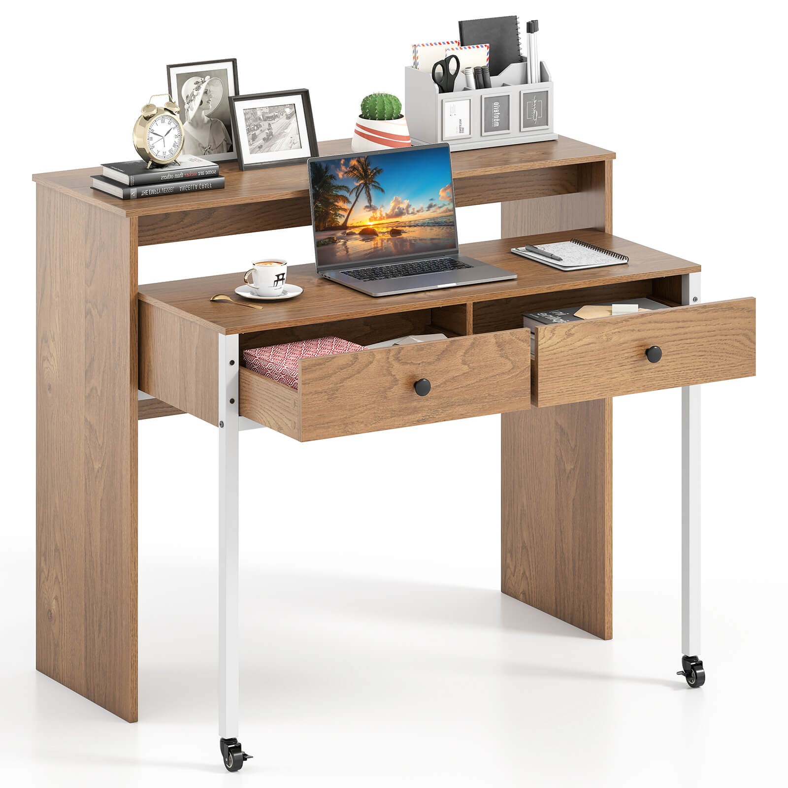 Computer Desk Extendable PC Laptop Writing Study Console Table