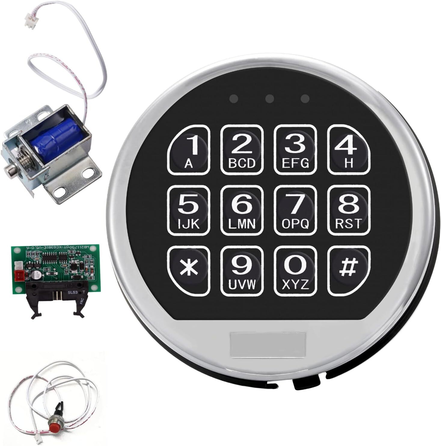 Gun Safe Lock Replacement Solenoid Lock Chrome Digital Keypad Electronic Lock