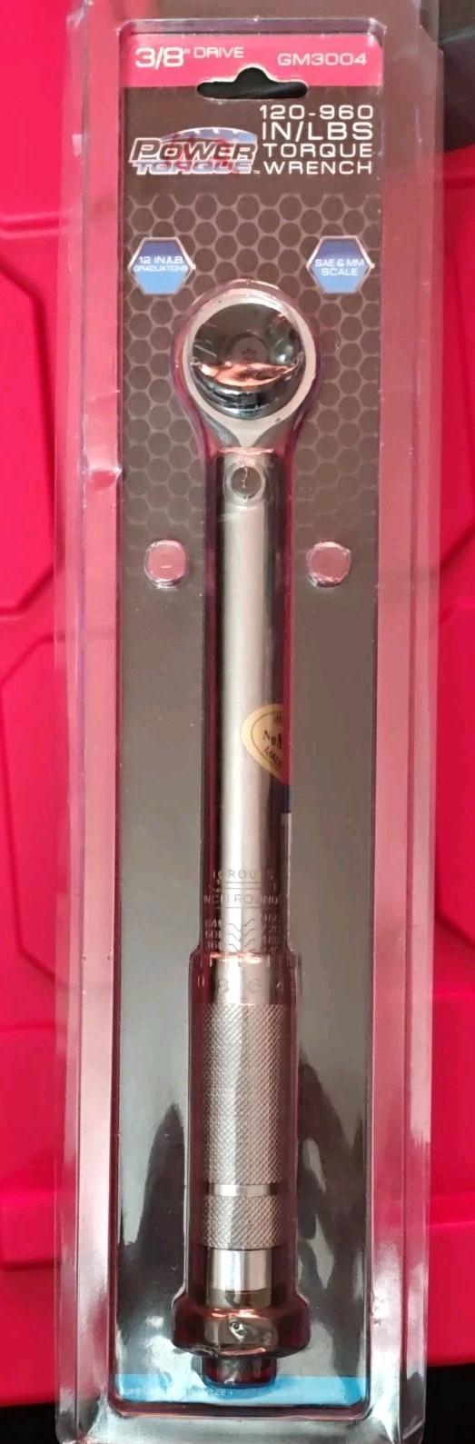 Power Torque 3/8" Drive Torque Wrench 120 - 960 in/lbs GM3004 New Tool