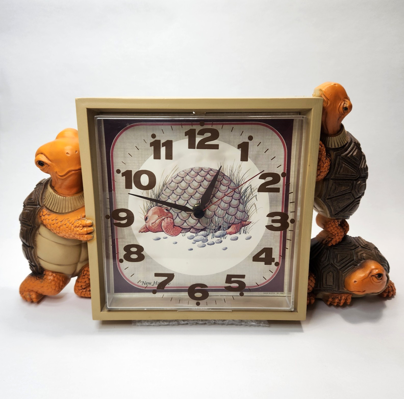Vintage Retro 1978 Burwood New Haven 2281 Turtle Wall Clock Tested (READ)