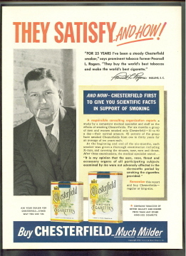 CHESTERFIELD Cigarettes 1953 ad ADVERTISEMENT