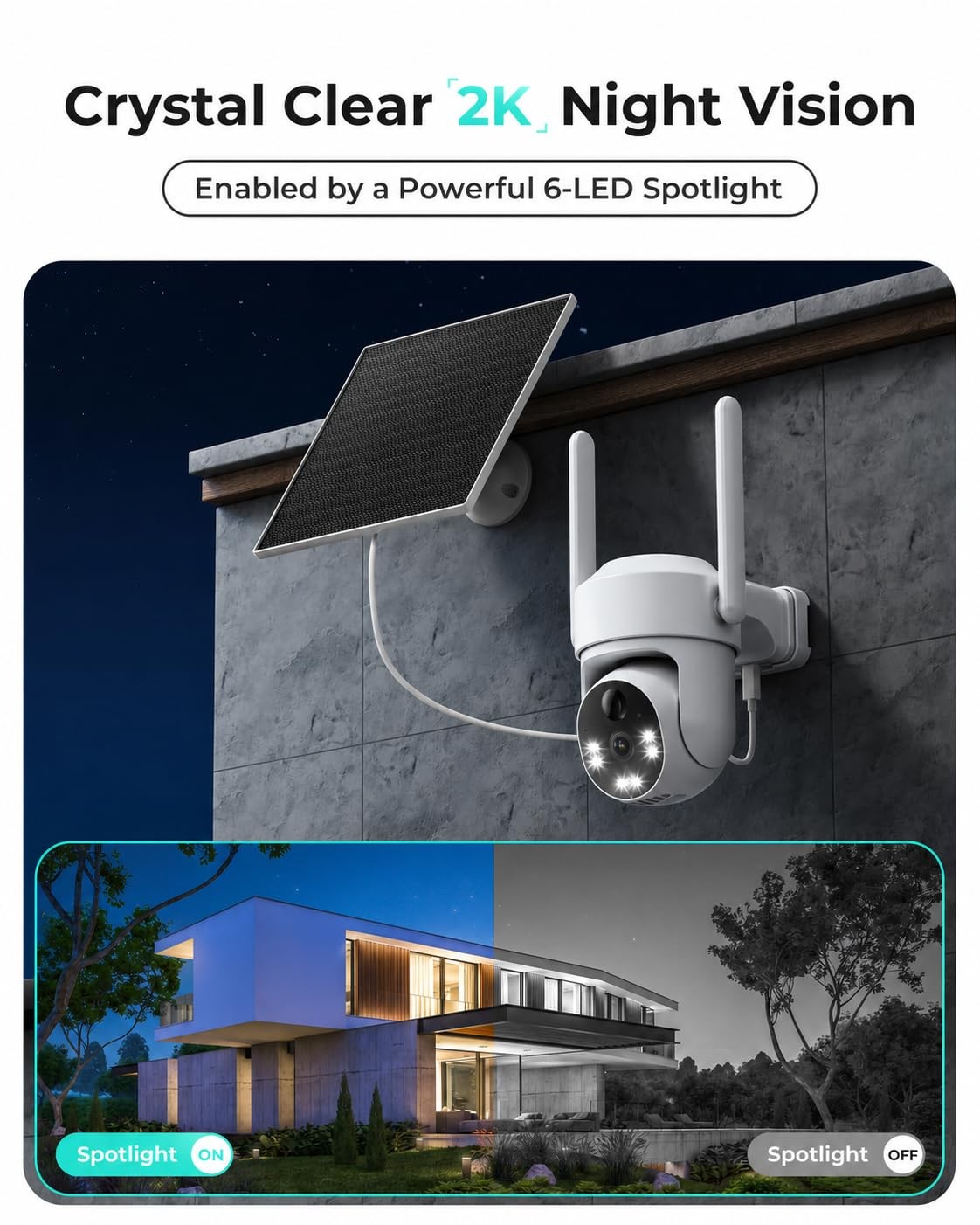 LIWAN Cellular Security Camera Outdoor, No WiFi Camera, 2 Pack White