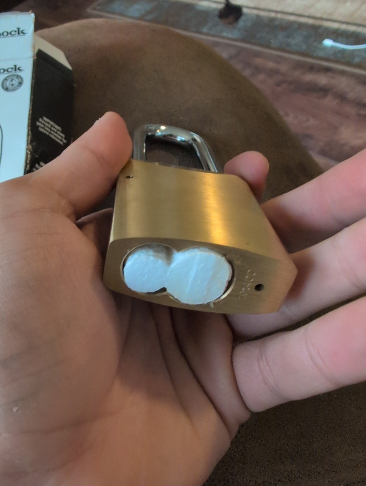 Master Lock Pro Series 6852 Brass Padlock No Core Or Keys