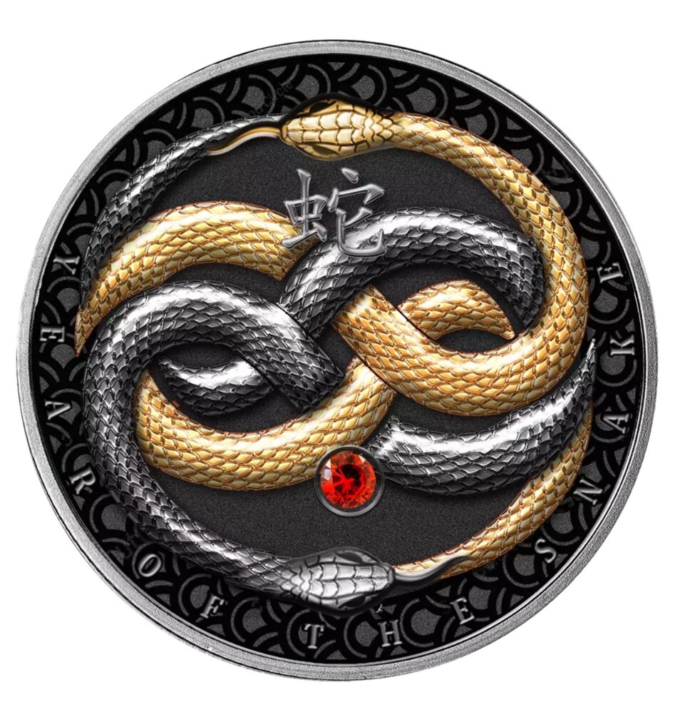 2025 Cameroon Year of the Snake Ruthenium 14.14g Silver Coin