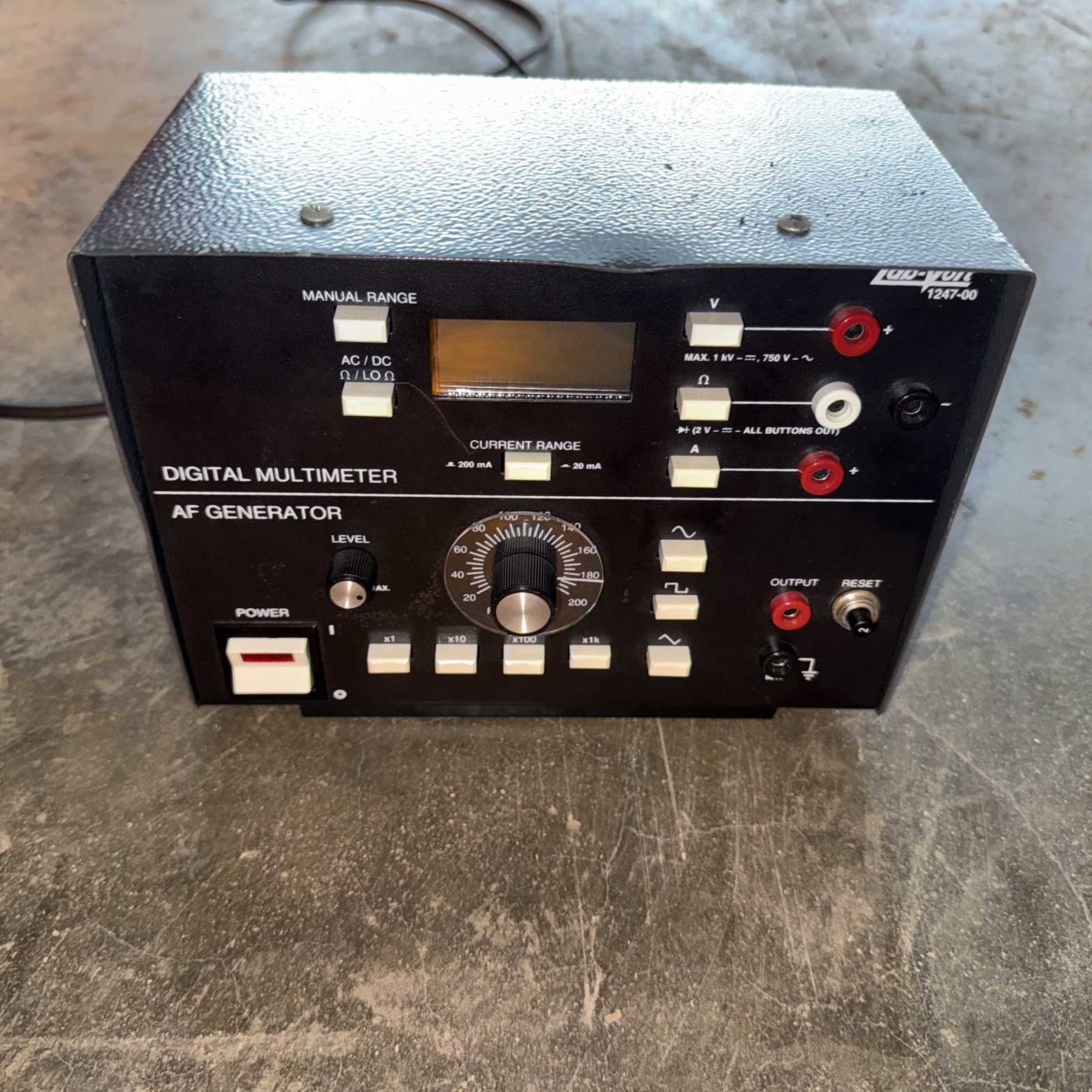 Lab-volt 1247 Digital Multimeter Generator PN 1247-00 Working Missing Fuse Plug
