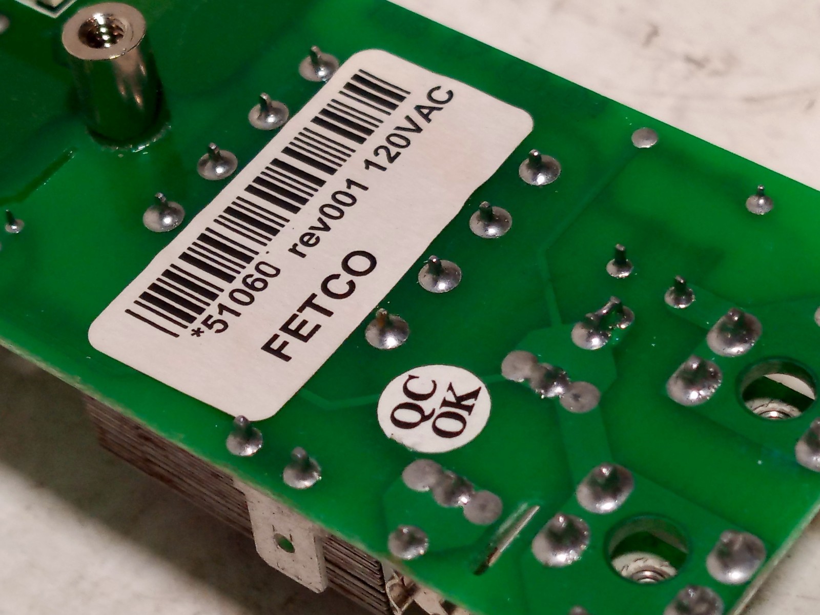 FETCO 51060 control board PCB assembly, 120VAC coffee brewer controller as shown